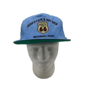 Vintage Cobra Cap Mens OSFA Blue Jesse's Cafe & Gift Shop Route US 66 Snapback